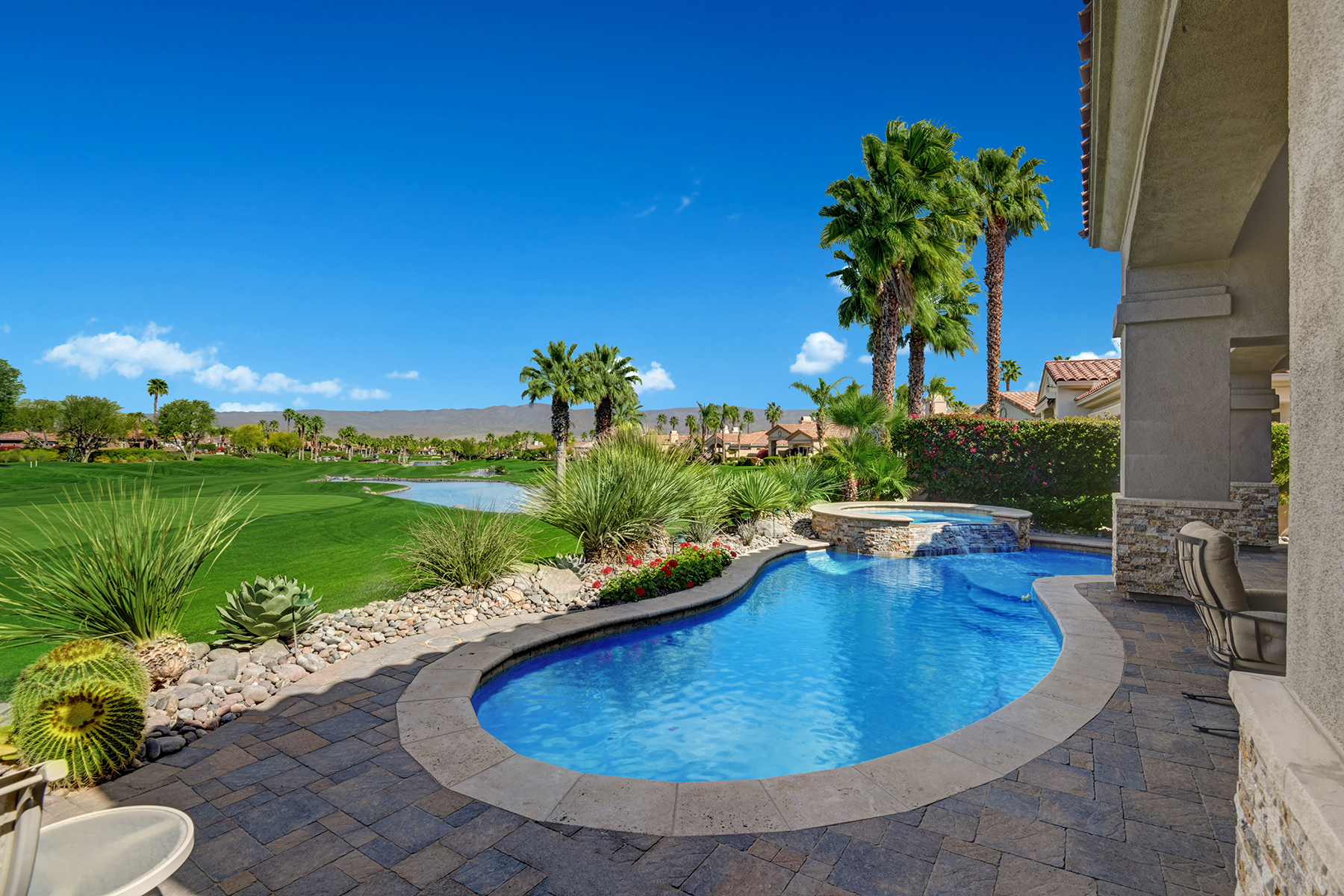 POOL AND SPA ANGLED TO VIEW MLS